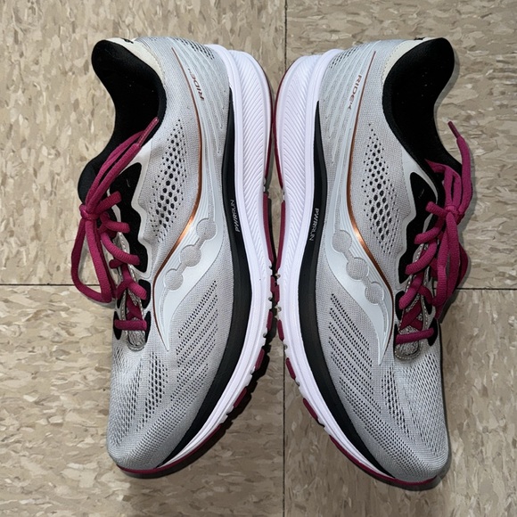 Saucony Ride14 Woman’s Lifestyle Running Shoes in Fog/Cherry size 11.5 S10650-55 - Picture 12 of 16